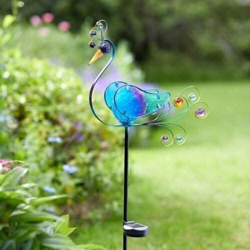 Large-Solar-Powered-LED-Garden-Novelty-Stake-Light-Peacock-2