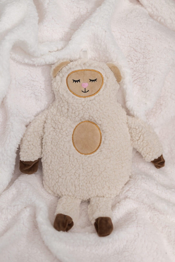 1L Sheep Hot Water Bottle Heater with Soft Plush Cover