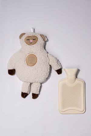 1L Sheep Hot Water Bottle Heater with Soft Plush Cover