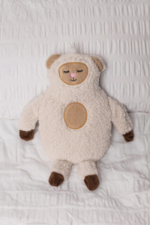 1L Sheep Hot Water Bottle Heater with Soft Plush Cover