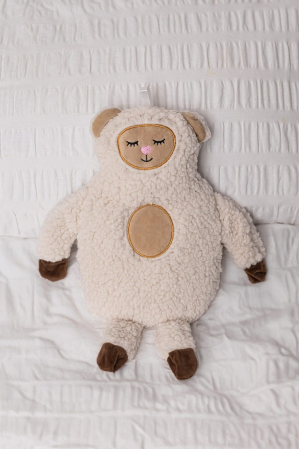 1L Sheep Hot Water Bottle Heater with Soft Plush Cover