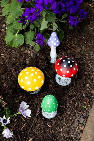 4pc Colourful Mushroom Garden Ornaments