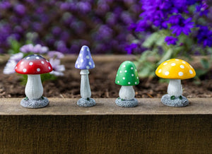 4pc Colourful Mushroom Garden Ornaments