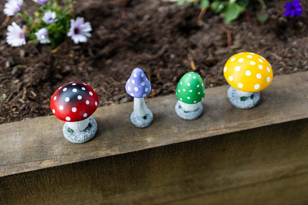 4pc Colourful Mushroom Garden Ornaments