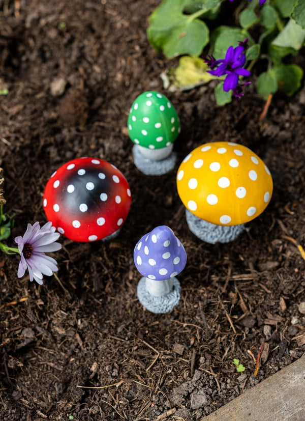 4pc Colourful Mushroom Garden Ornaments