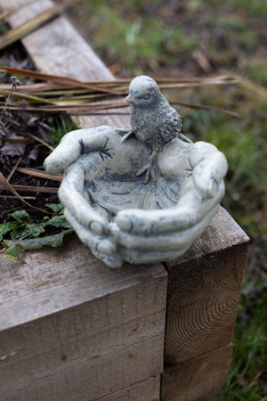 Decorative Stone Birdbath Bird In Hand Bird Feeder