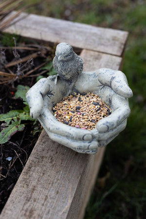 Decorative Stone Birdbath Bird In Hand Bird Feeder