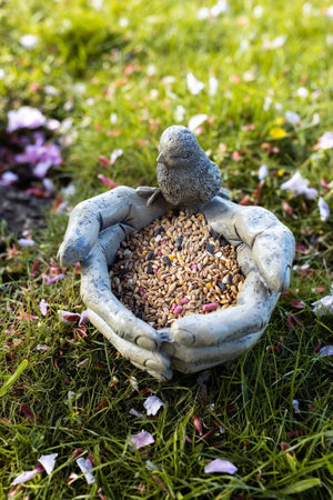 Decorative Stone Birdbath Bird In Hand Bird Feeder