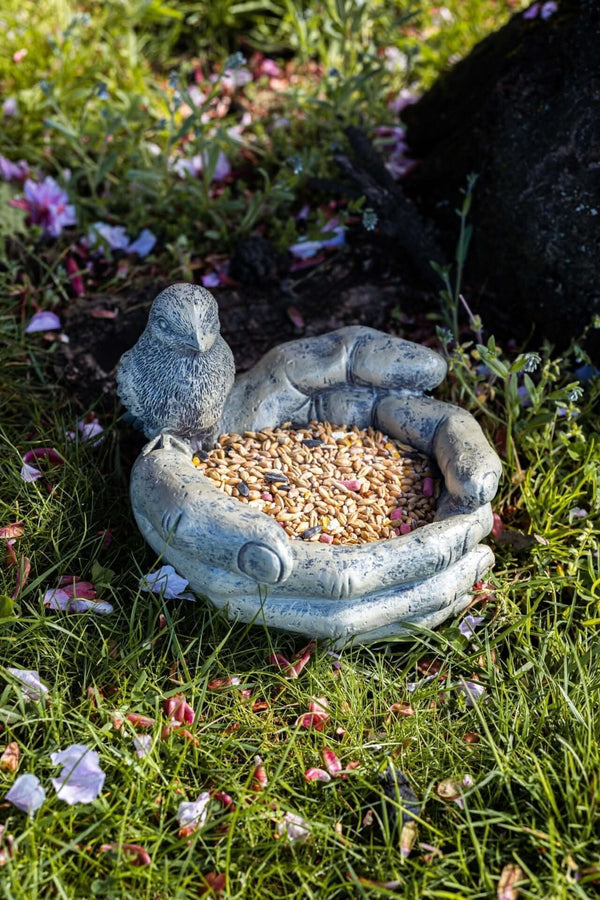 Decorative Stone Birdbath Bird In Hand Bird Feeder