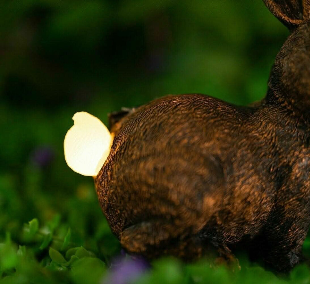 Rabbit with Solar Tail Garden Ornament