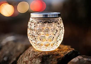 Solar Power Glass Ball Lantern LED Light Pack of 2