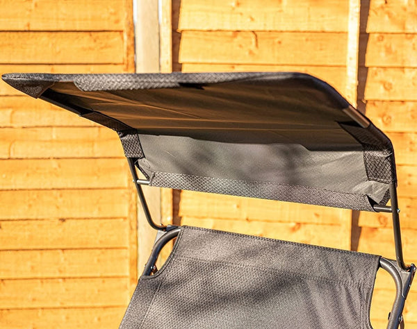 Folding Sun Lounger with Canopy