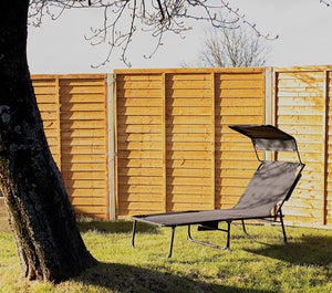 Folding Sun Lounger with Canopy