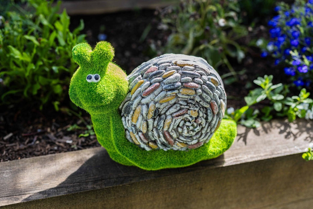 Stone and Grass Effect Snail Statue