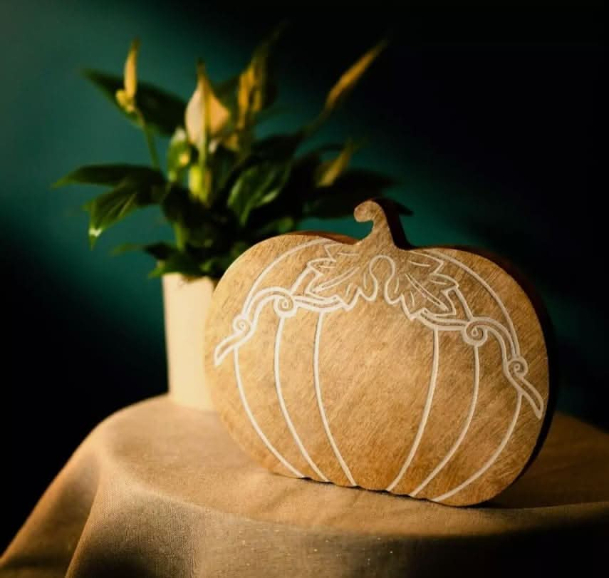 Autumn Wooden Pumpkin Ornament