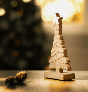 Carved Wooden Christmas Tree Ornament