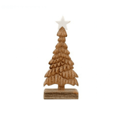 Carved Wooden Christmas Tree Ornament