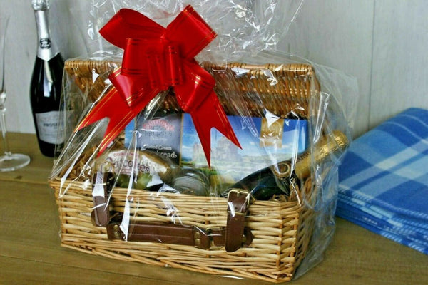 Wicker Hamper Basket with Leather Handle (DIY Gift Set)