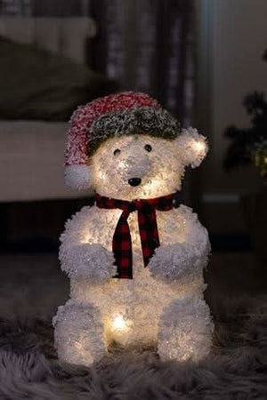 SNOWY SITTING BEAR WITH 20WW LED WITH TIMER