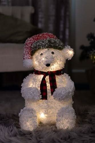 SNOWY SITTING BEAR WITH 20WW LED WITH TIMER