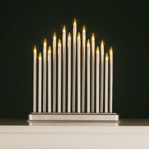 Silver Christmas Light Up Candle Bridge (17 Pipes)