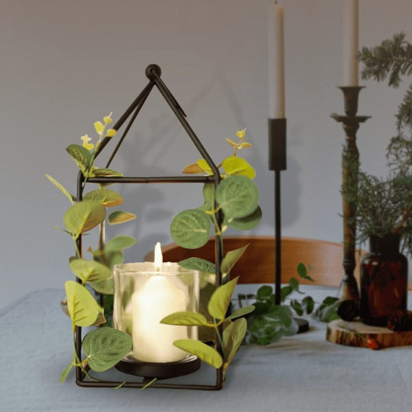 Votive Tealight Candle Holder Lantern - Eucalyptus