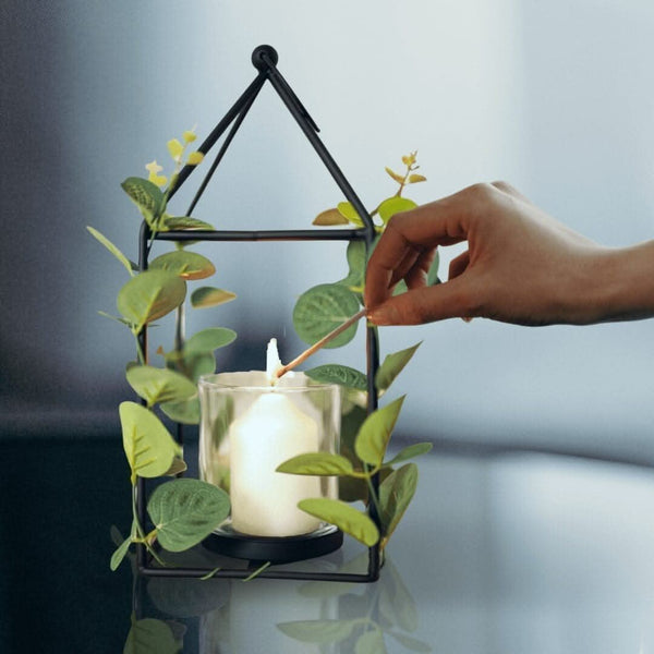 Votive Tealight Candle Holder Lantern - Eucalyptus