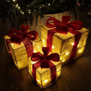 3 Piece LED Sparkling Present Set