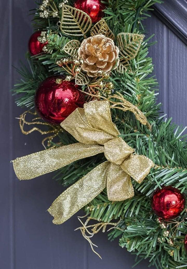 artificial-christmas-wreath-decoration-red-and-gold