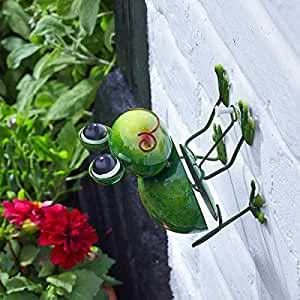 Novelty Frog Hand Painted Steel Garden Wall Decor