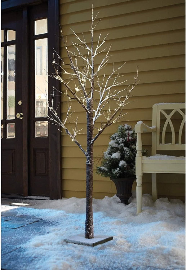 Christmas LED Twig Tree Snow Effect Decoration 4ft