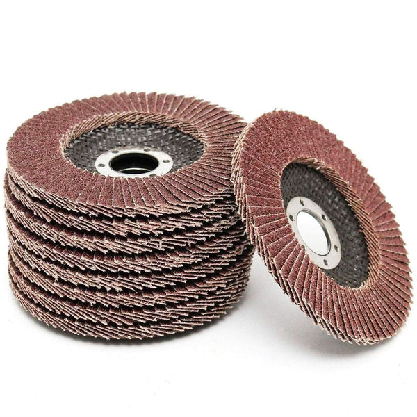 10 PACK OF 80 GRIT FLAP DISC 115mm  SANDING DISC FOR ANGLE GRINDER