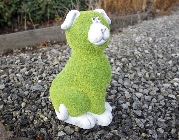 Stone and Grass Effect Dog Statue