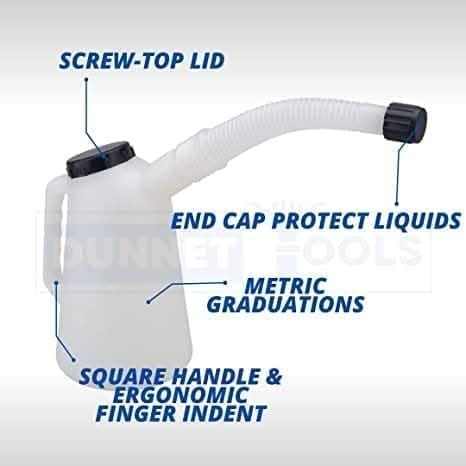 1 Litre Measuring Jug + Cap Vehicle Flexible Spout Imperial Metric Measure