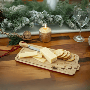 Christmas Wooden Santa Sleigh Cheese Board