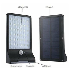 36 LED Solar Powered Motion Sensor Light (Black)