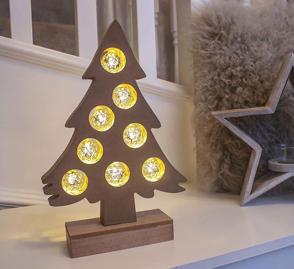 Wooden LED Christmas Tree Decoration