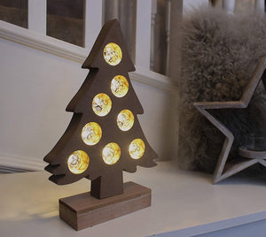 Wooden LED Christmas Tree Decoration