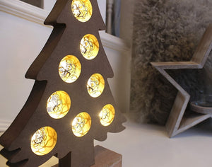 Wooden LED Christmas Tree Decoration