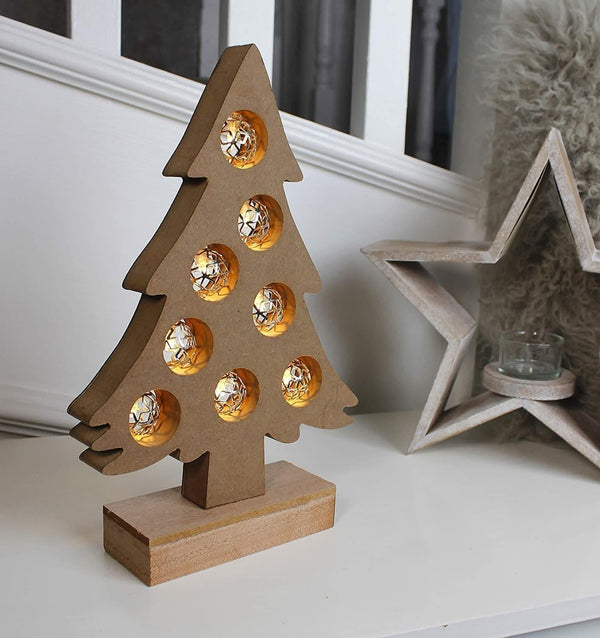 Wooden LED Christmas Tree Decoration