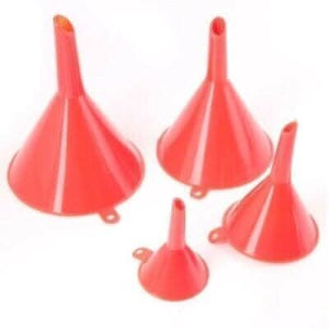 4pc Plastic Funnel Set Pouring Aid Kitchen Petrol Fuel Water Car Garden Cooking