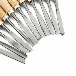 12pc Carving Chisel Tool Set Wood Handle Steel Blade