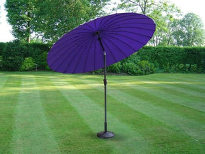 2.6m Large Metal Garden Patio Parasol - Purple