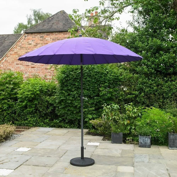 2.6m Large Metal Garden Patio Parasol - Purple