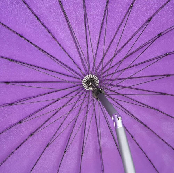 2.6m Large Metal Garden Patio Parasol - Purple