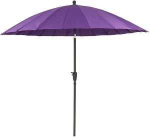 2.6m Large Metal Garden Patio Parasol - Purple