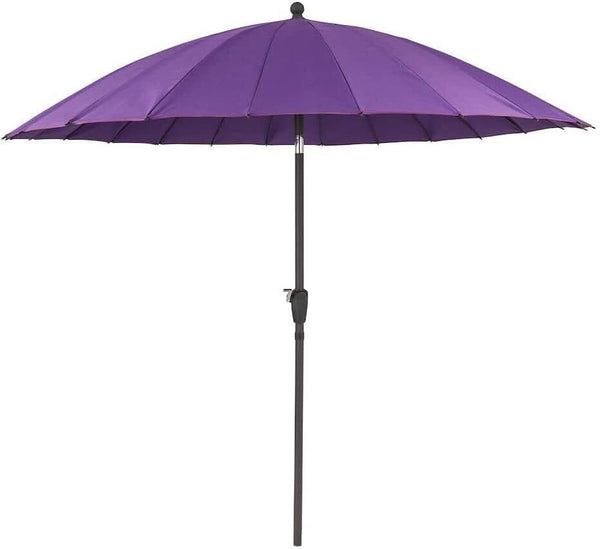 2.6m Large Metal Garden Patio Parasol - Purple