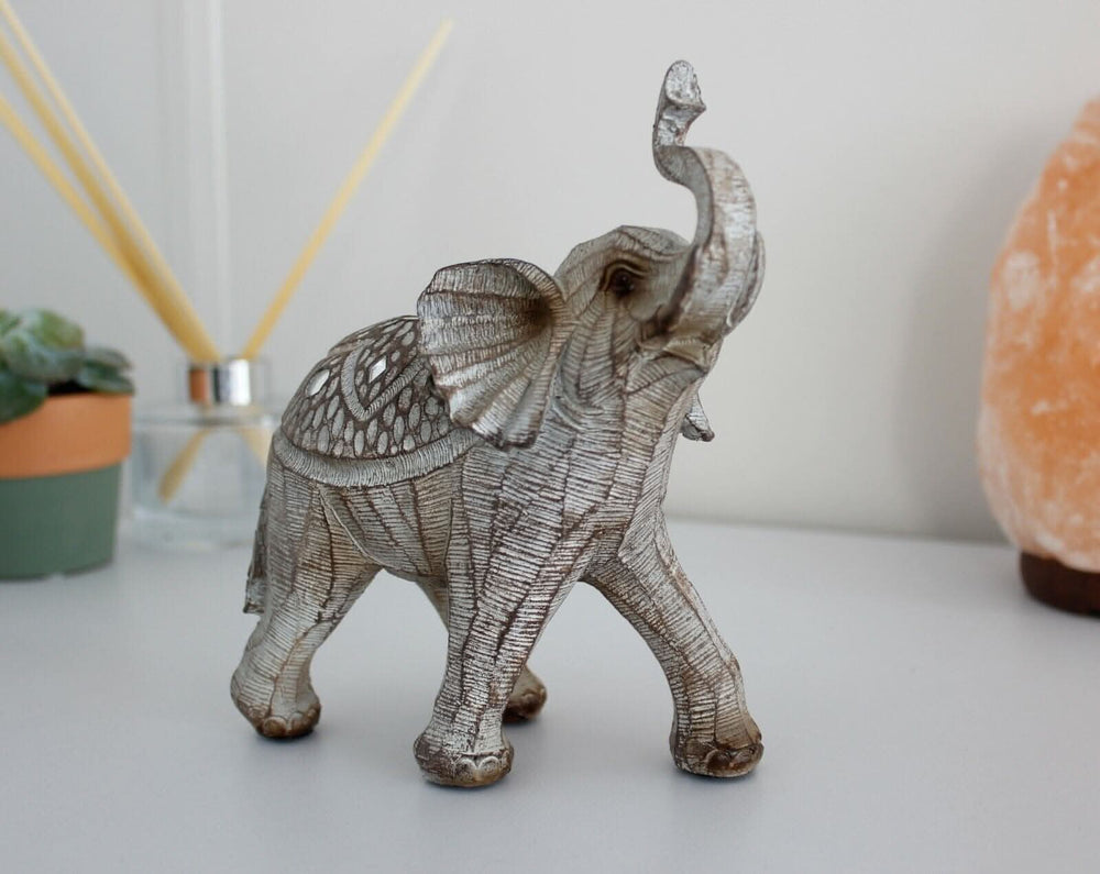 Resin Wood Effect Elephant Ornament