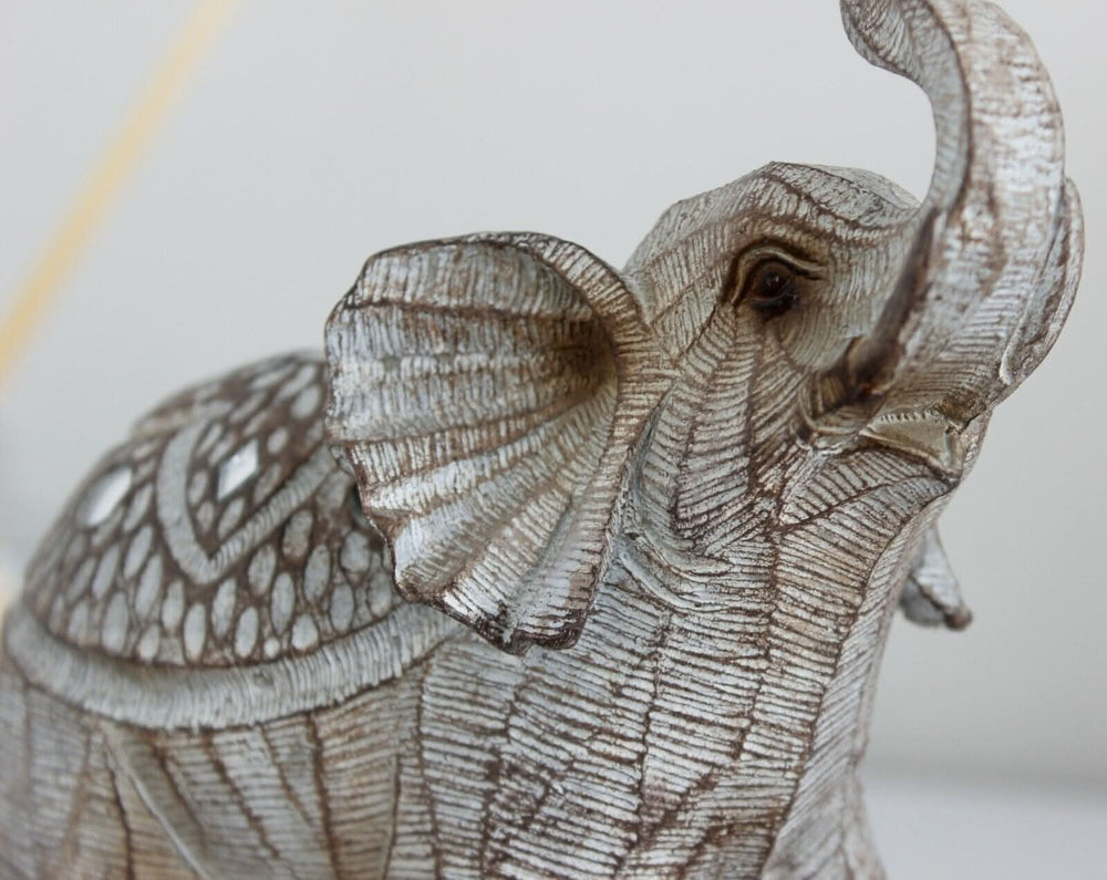 Resin Wood Effect Elephant Ornament