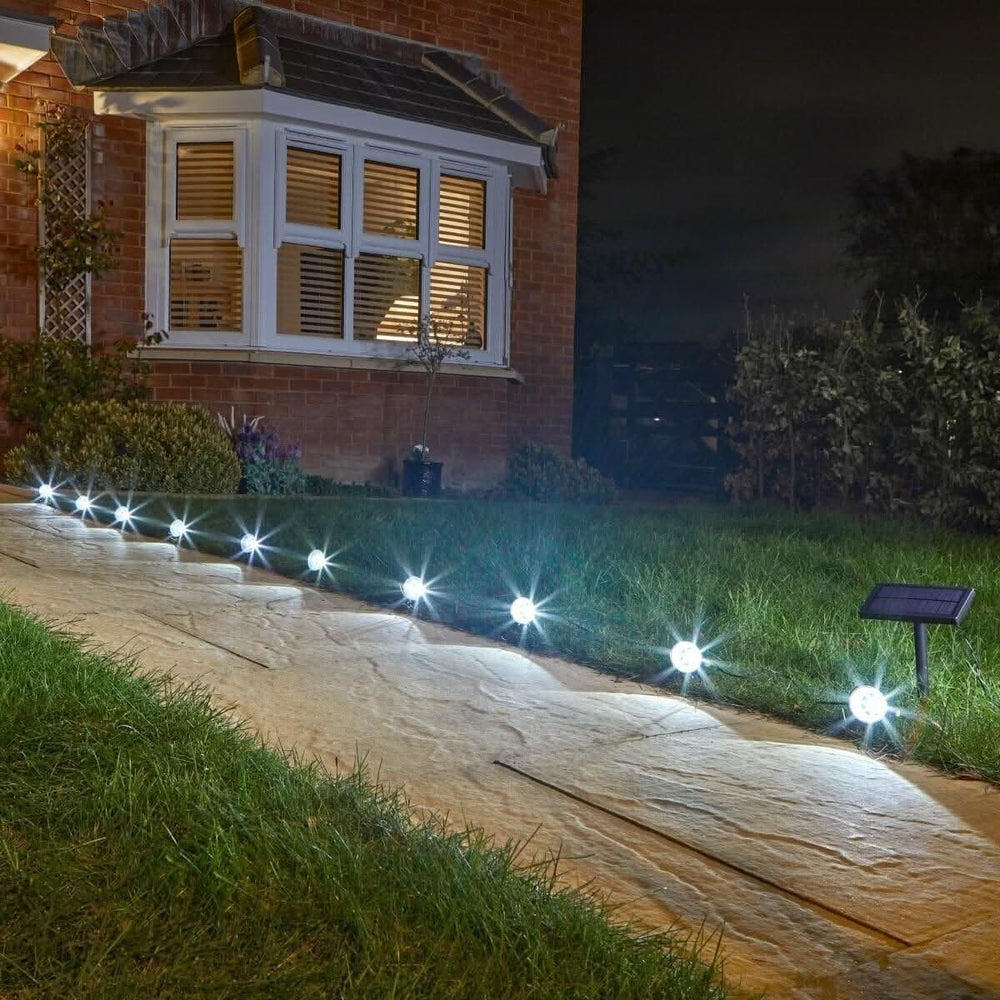 Solar Power LED Light Up White Stake Spot Lights